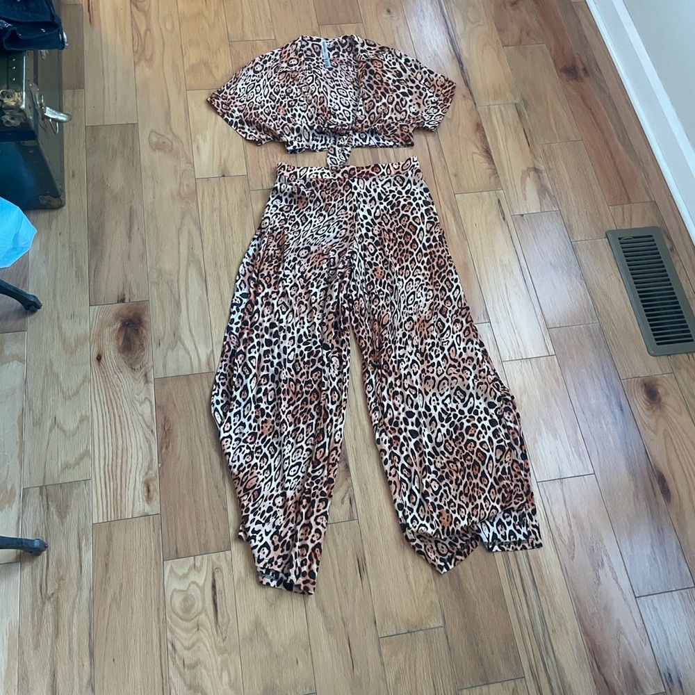 Victoria's Secret Animal Print Tie-Front Blouse